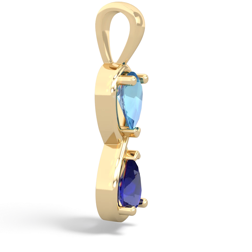 Blue Topaz Infinity 14K Yellow Gold pendant P5050