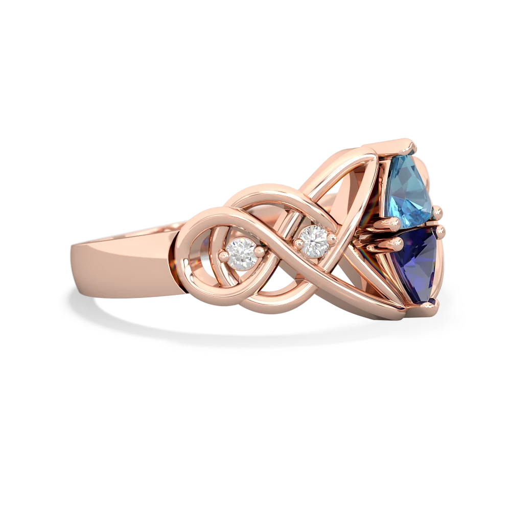 Blue Topaz Keepsake Celtic Knot 14K Rose Gold ring R5300