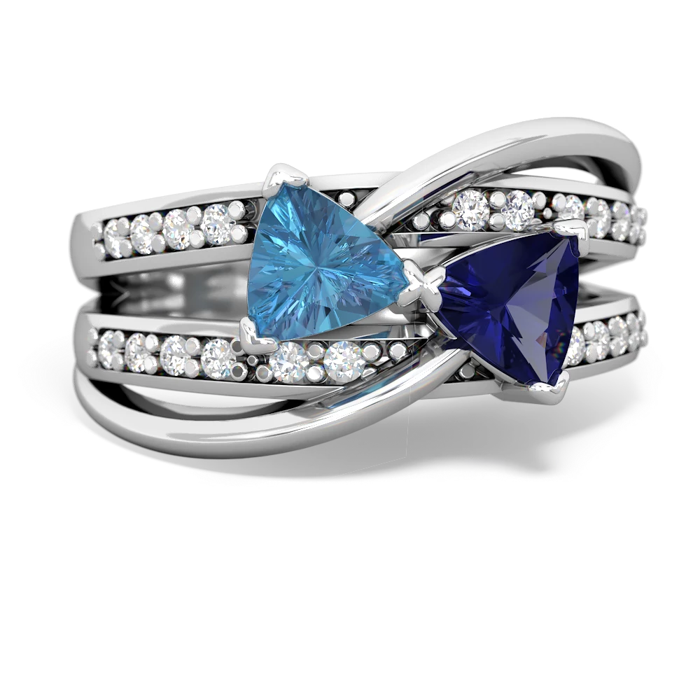 Blue Topaz Bowtie 14K White Gold ring R2360