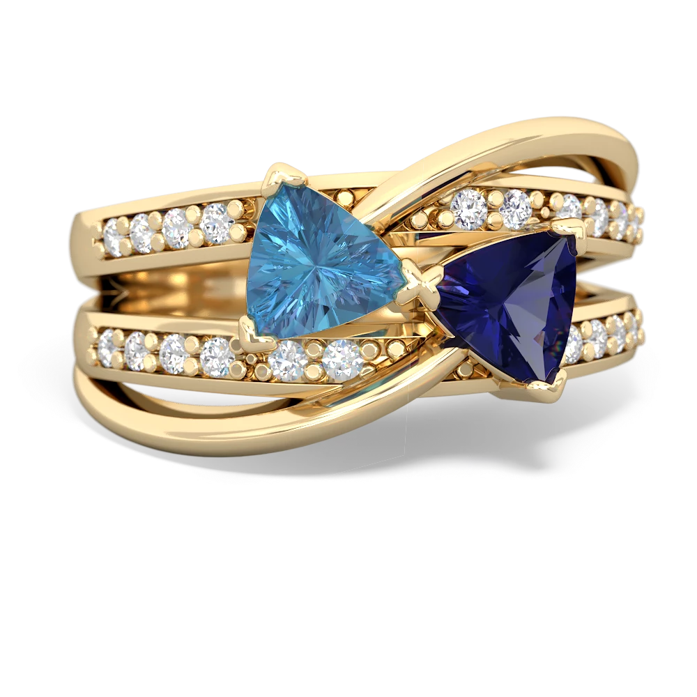 Blue Topaz Bowtie 14K Yellow Gold ring R2360