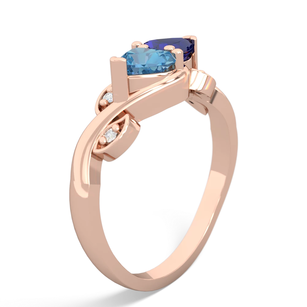 Blue Topaz Floral Elegance 14K Rose Gold ring R5790