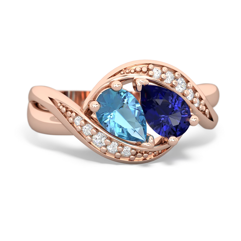 Blue Topaz Summer Winds 14K Rose Gold ring R5342