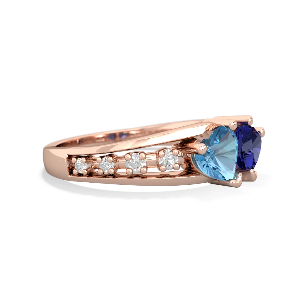 Blue Topaz Heart To Heart 14K Rose Gold ring R3342