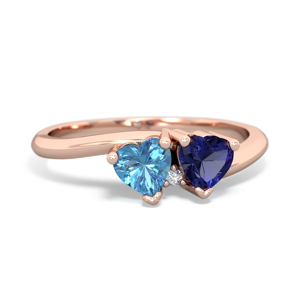 Blue Topaz Sweethearts 14K Rose Gold ring R5260