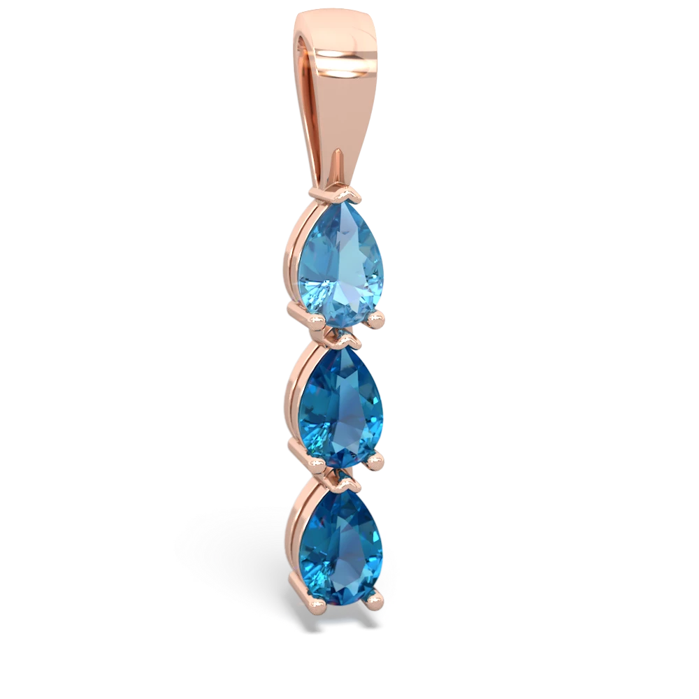 Blue Topaz Dew Drops 14K Rose Gold pendant P2251