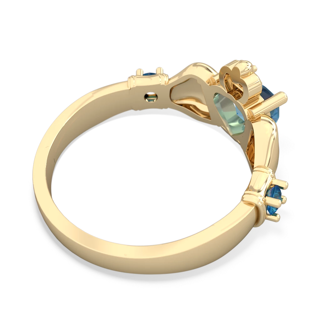 Blue Topaz Claddagh Keepsake 14K Yellow Gold ring R5245