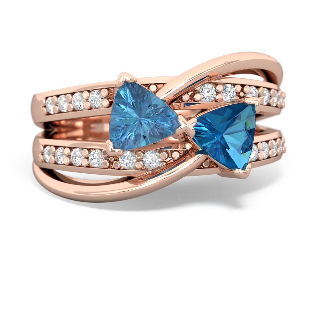 Blue Topaz Bowtie 14K Rose Gold ring R2360