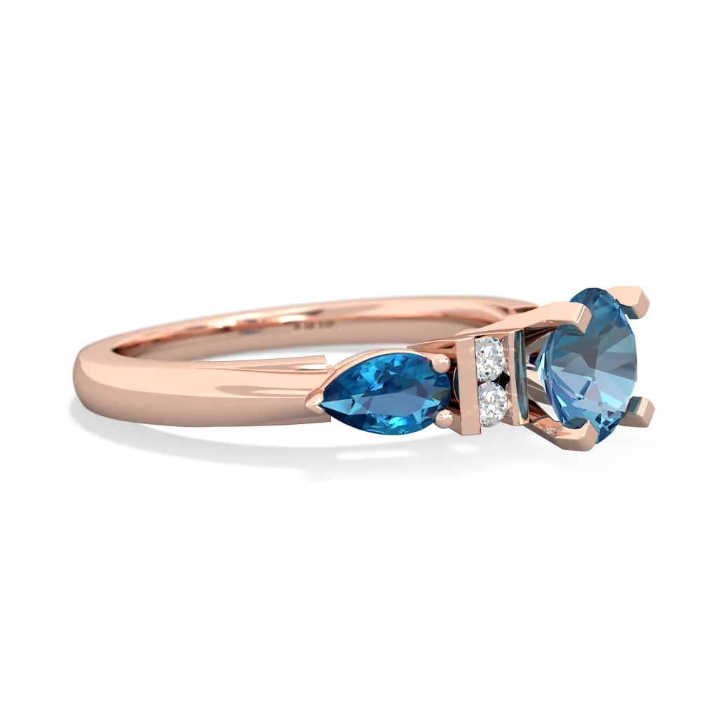 Blue Topaz 6Mm Round Eternal Embrace Engagement 14K Rose Gold ring R2005