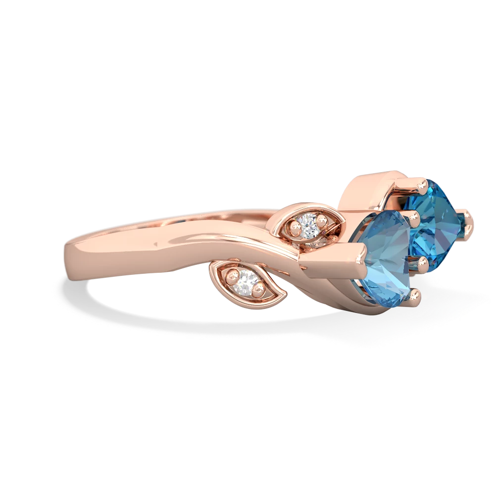 Blue Topaz Floral Elegance 14K Rose Gold ring R5790