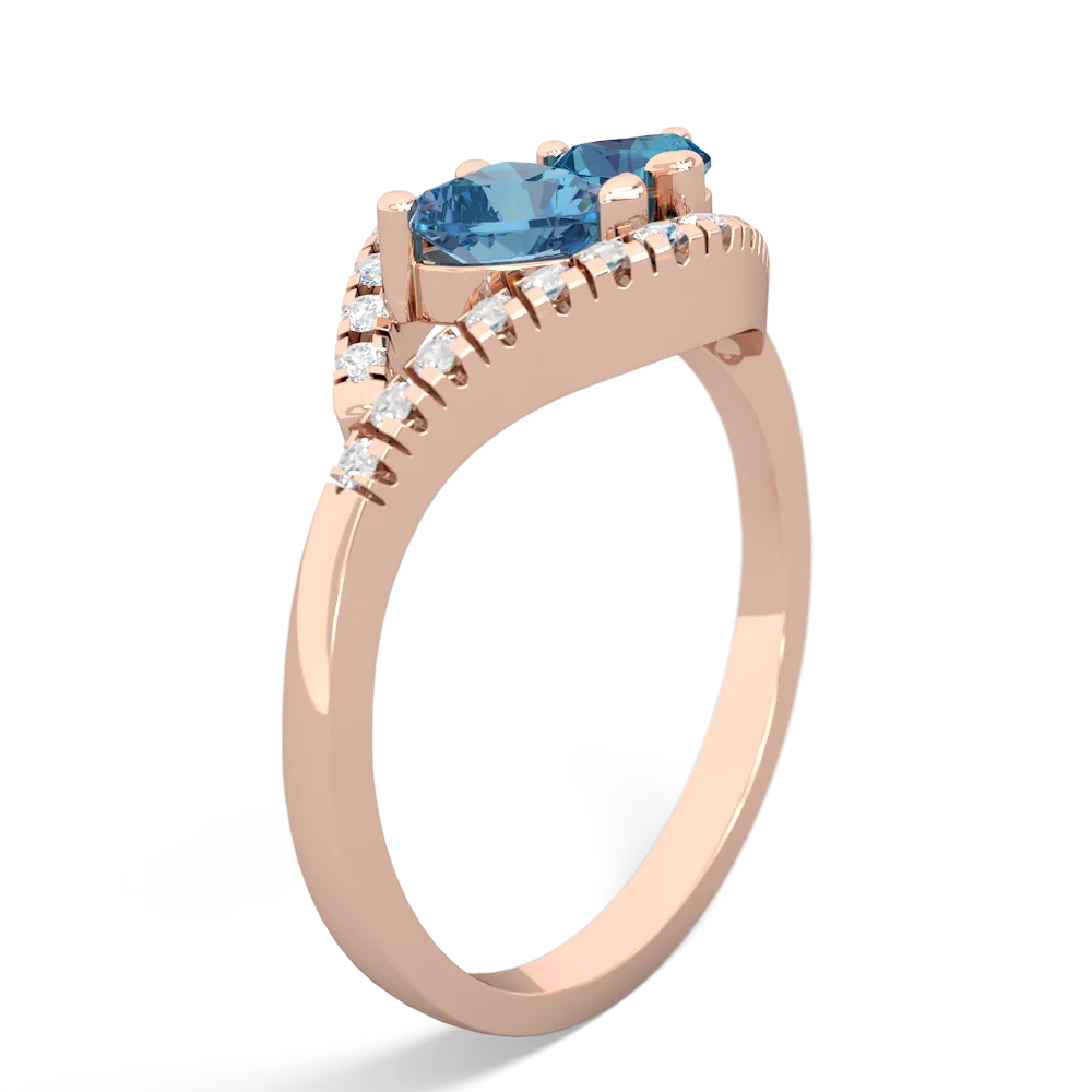 Blue Topaz Mother And Child 14K Rose Gold ring R3010