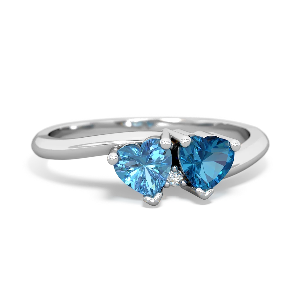 Blue Topaz Sweethearts 14K White Gold ring R5260