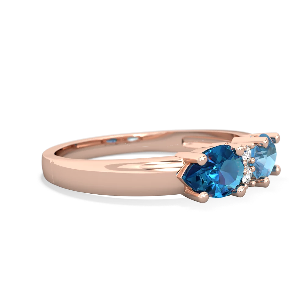 Blue Topaz Pear Bowtie 14K Rose Gold ring R0865