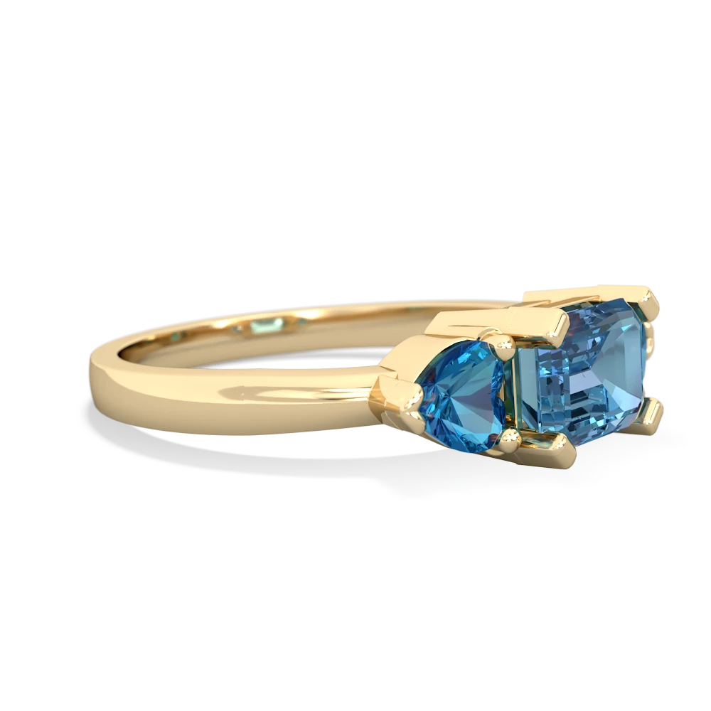 Blue Topaz Three Stone 14K Yellow Gold ring R5235