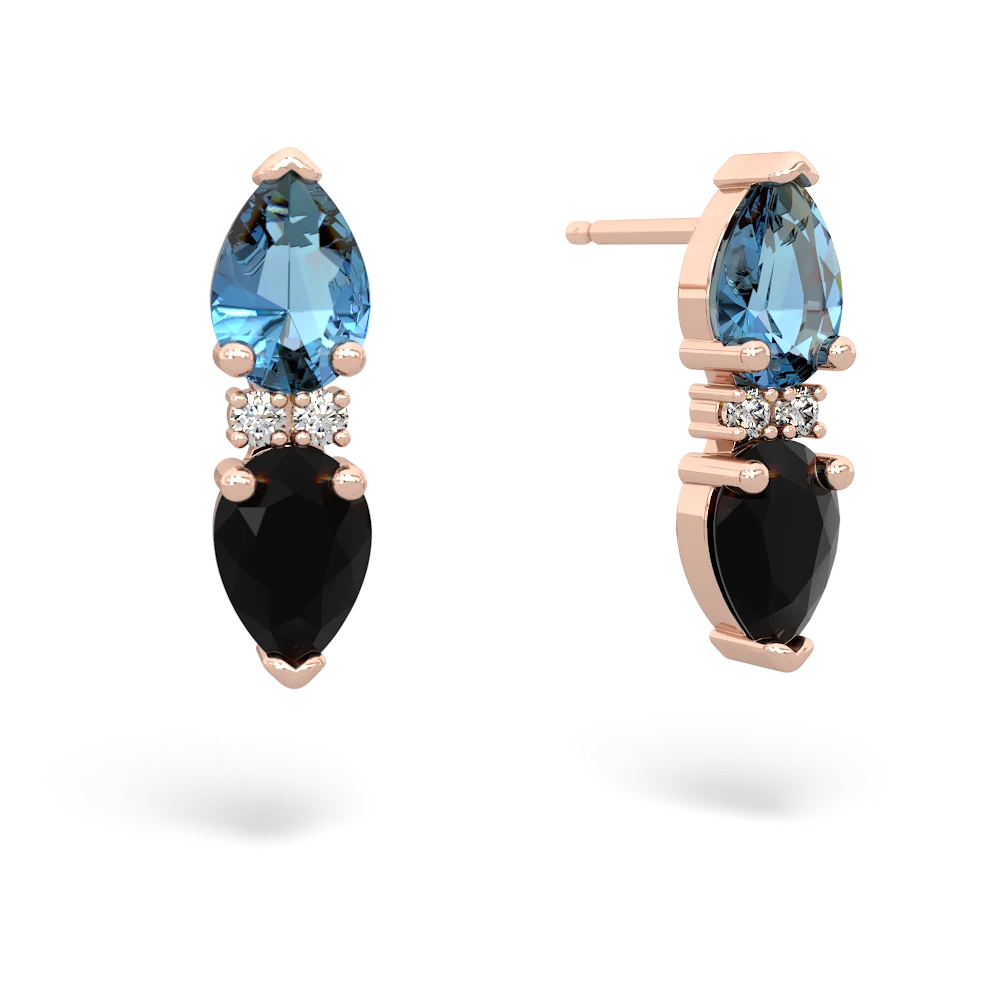 Blue Topaz Bowtie Drop 14K Rose Gold earrings E0865