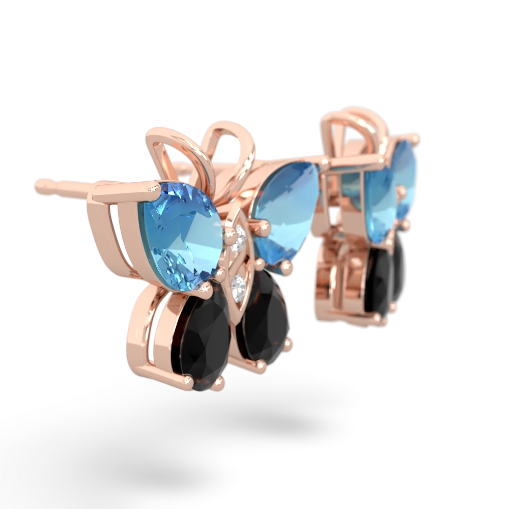 Blue Topaz Butterfly 14K Rose Gold earrings E2215