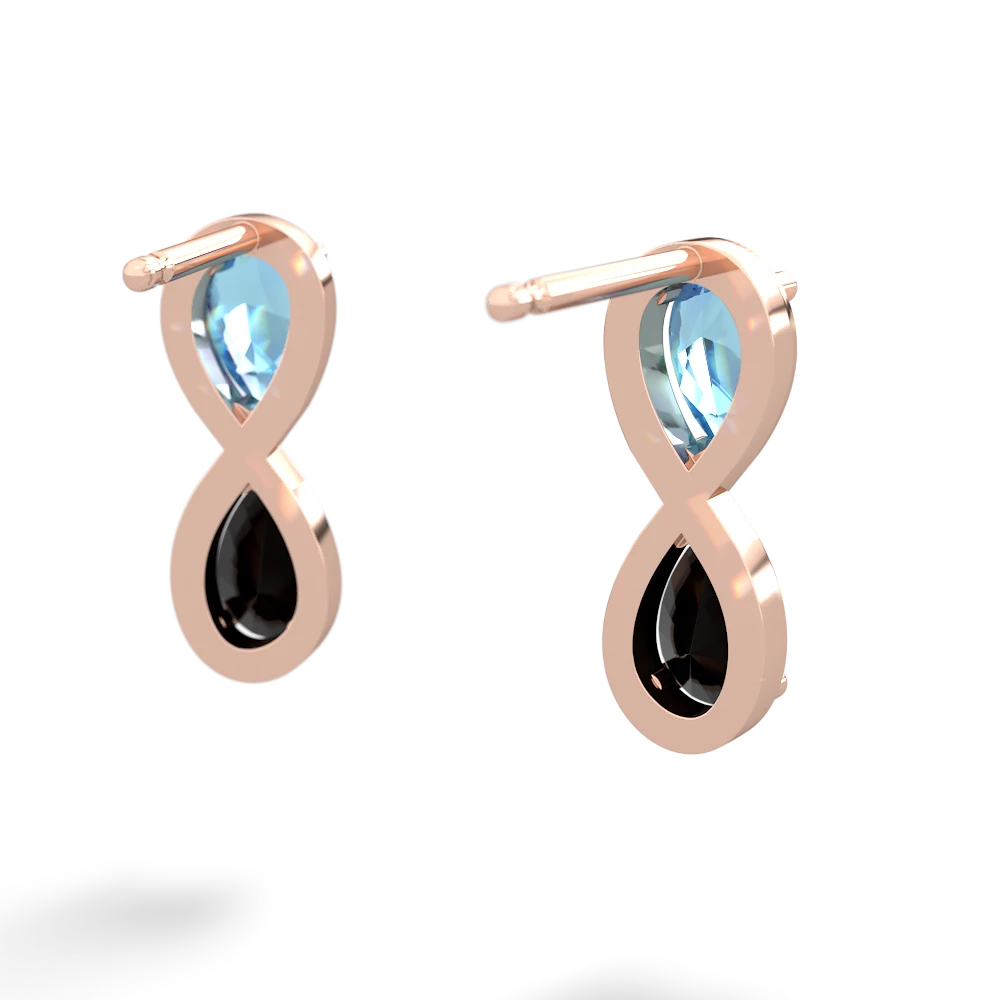 Blue Topaz Infinity 14K Rose Gold earrings E5050