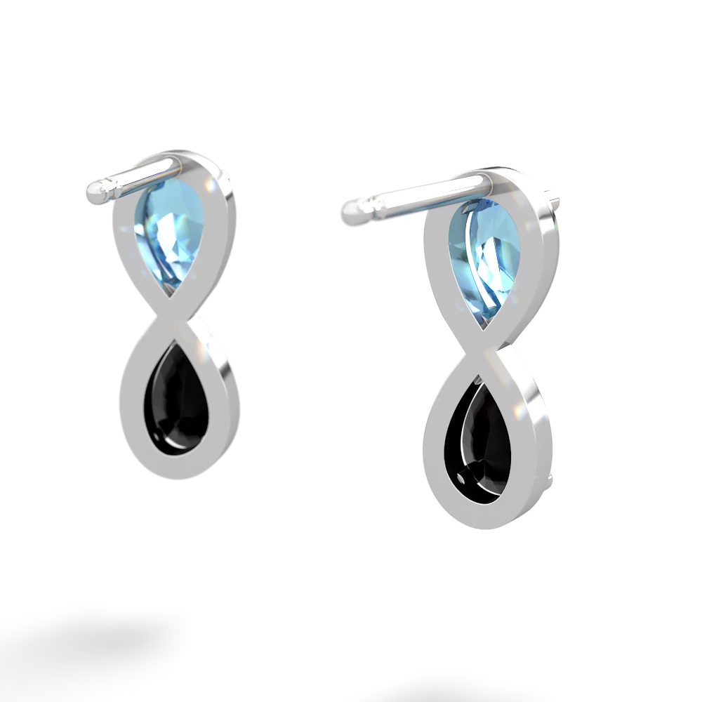 Blue Topaz Infinity 14K White Gold earrings E5050