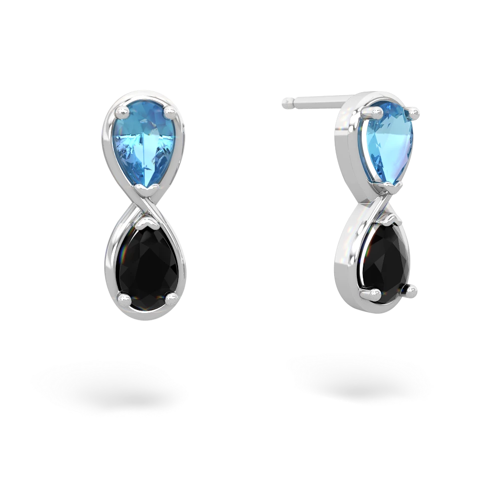 Blue Topaz Infinity 14K White Gold earrings E5050