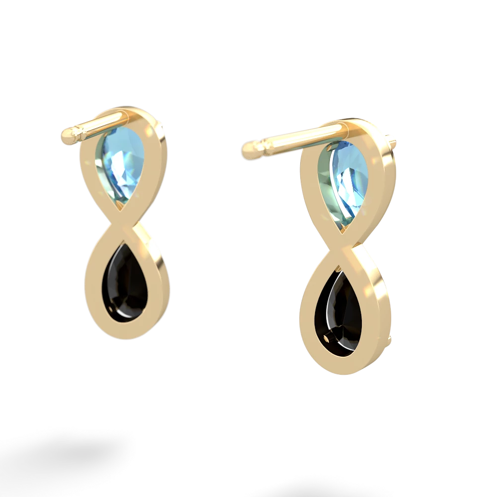 Blue Topaz Infinity 14K Yellow Gold earrings E5050