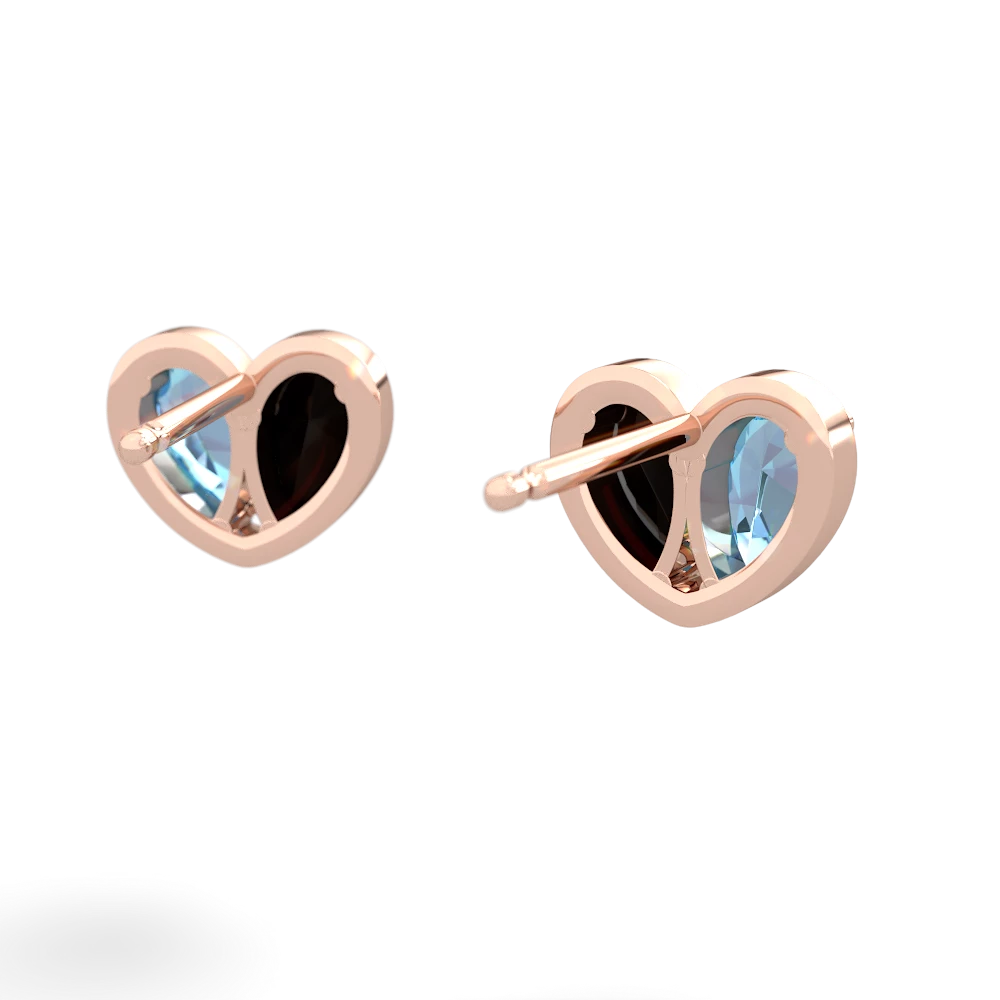 Blue Topaz 'Our Heart' 14K Rose Gold earrings E5072