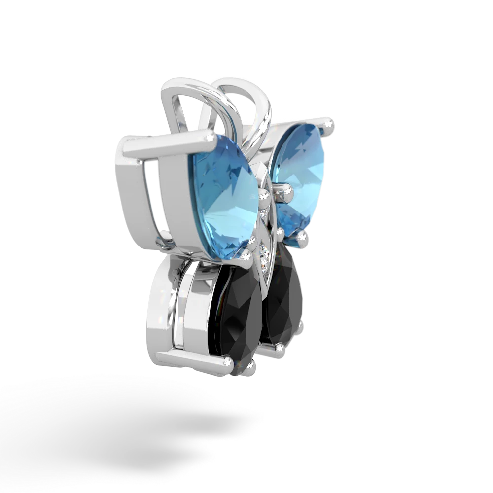 Blue Topaz Butterfly 14K White Gold pendant P2215