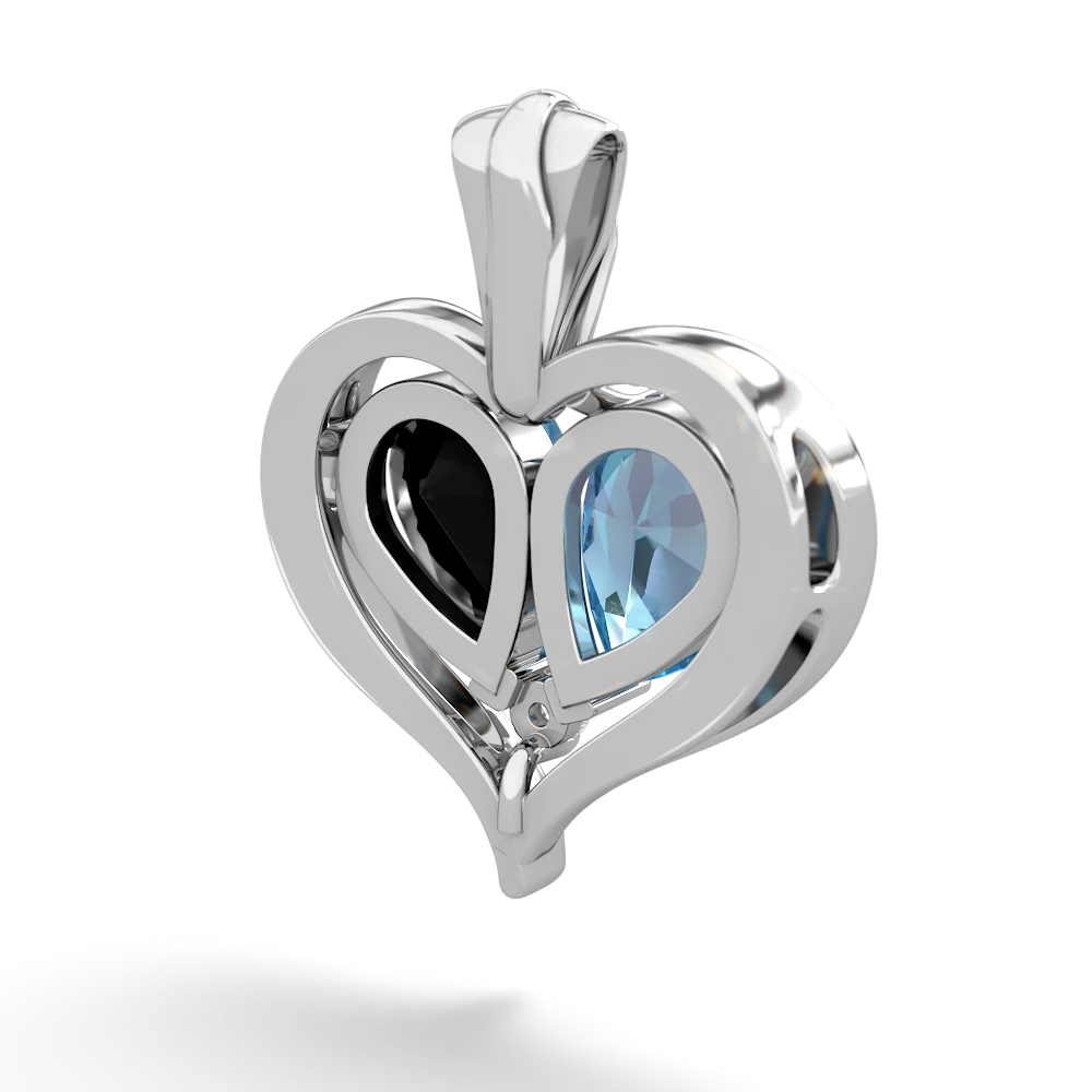 Blue Topaz Two Become One 14K White Gold pendant P5330