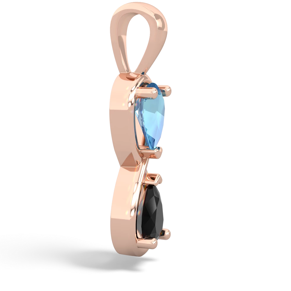 Blue Topaz Infinity 14K Rose Gold pendant P5050