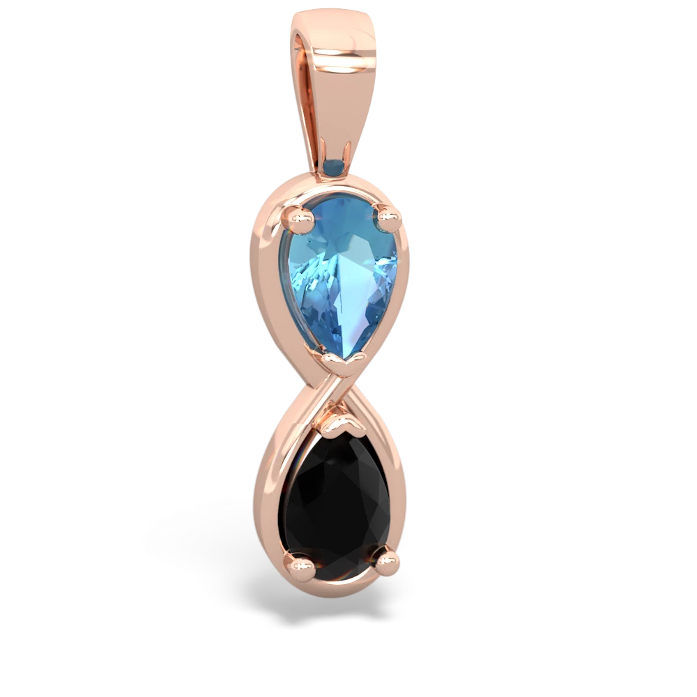 Blue Topaz Infinity 14K Rose Gold pendant P5050