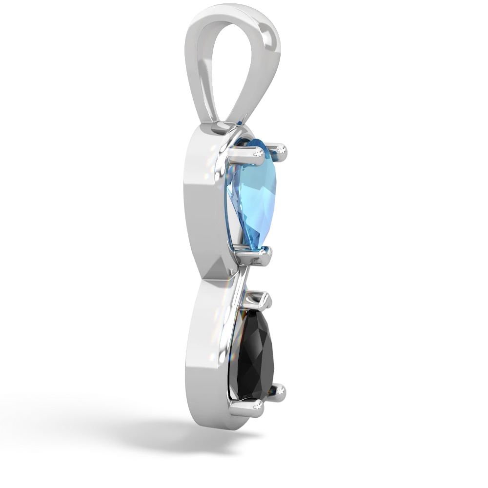 Blue Topaz Infinity 14K White Gold pendant P5050