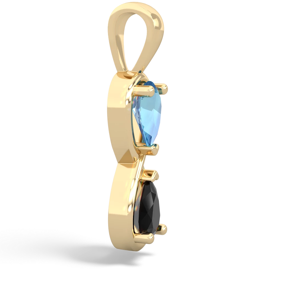 Blue Topaz Infinity 14K Yellow Gold pendant P5050