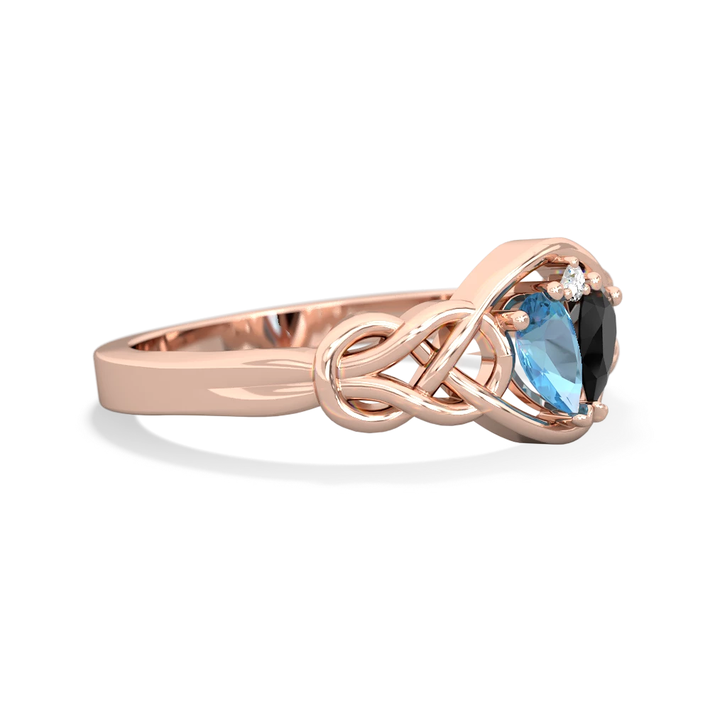 Blue Topaz Celtic Love Knot 14K Rose Gold ring R5420