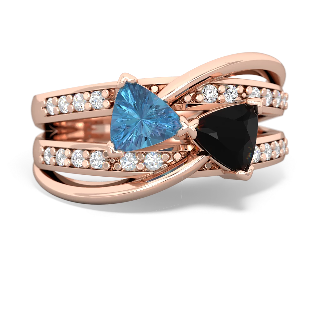 Blue Topaz Bowtie 14K Rose Gold ring R2360