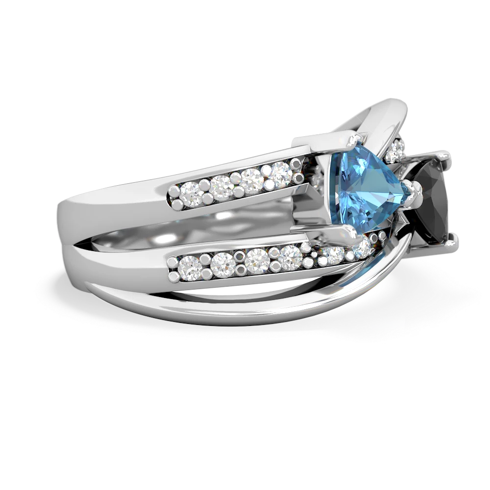 Blue Topaz Bowtie 14K White Gold ring R2360