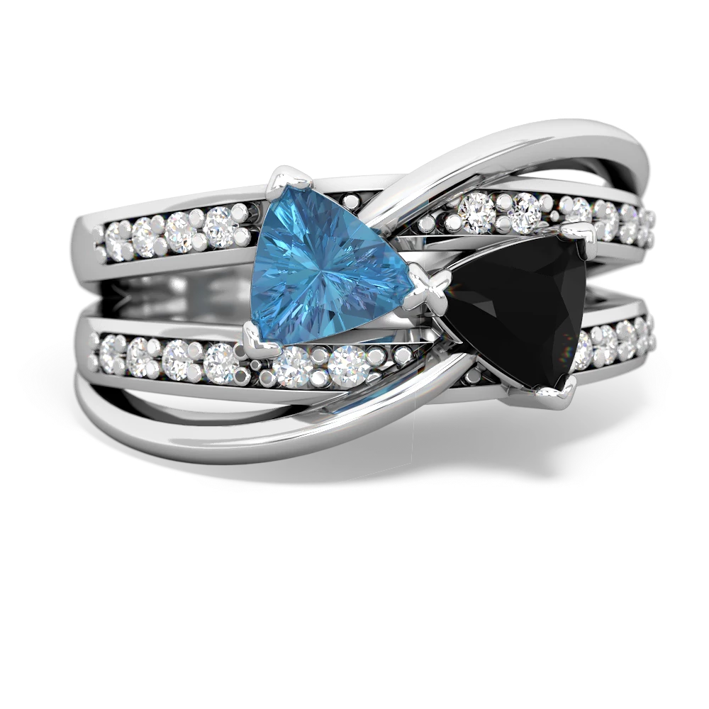 Blue Topaz Bowtie 14K White Gold ring R2360