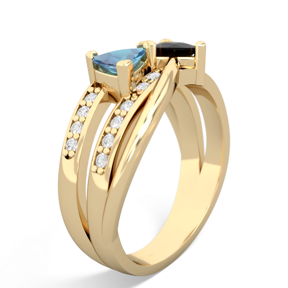 Blue Topaz Bowtie 14K Yellow Gold ring R2360