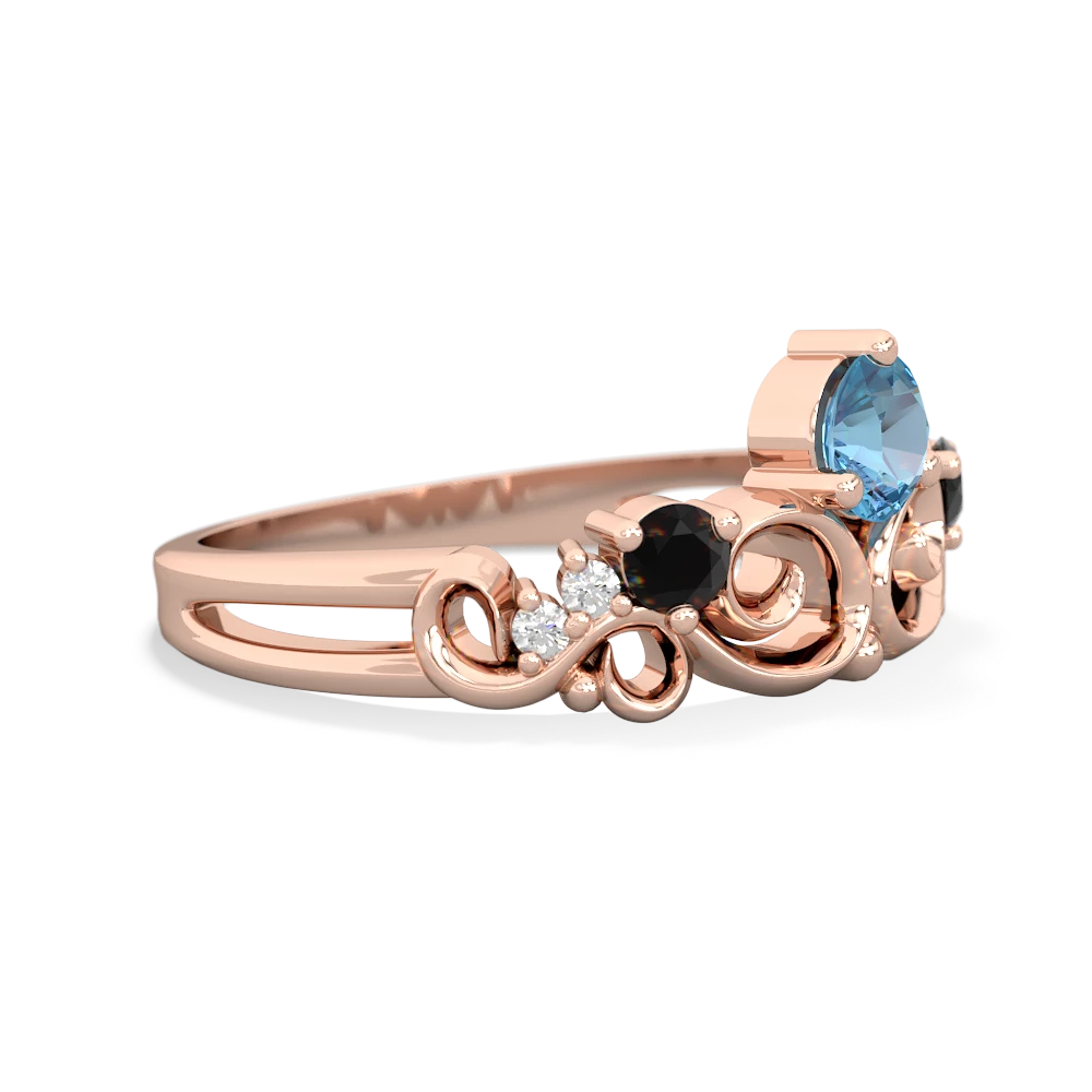 Blue Topaz Crown Keepsake 14K Rose Gold ring R5740