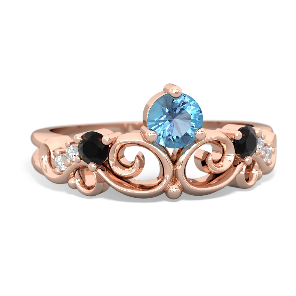 Blue Topaz Crown Keepsake 14K Rose Gold ring R5740