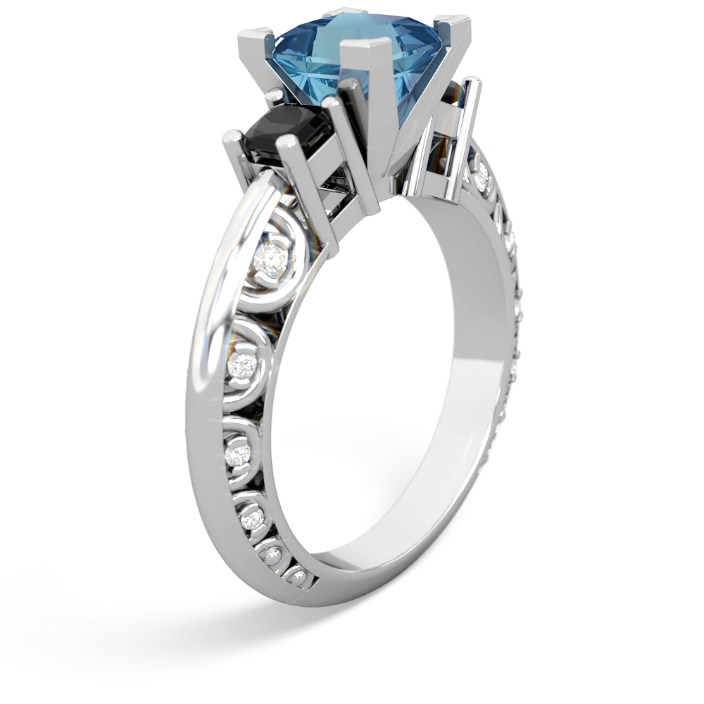 Blue Topaz Eternal Embrace Engagement 14K White Gold ring C2001