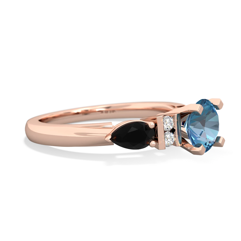 Blue Topaz 6Mm Round Eternal Embrace Engagement 14K Rose Gold ring R2005