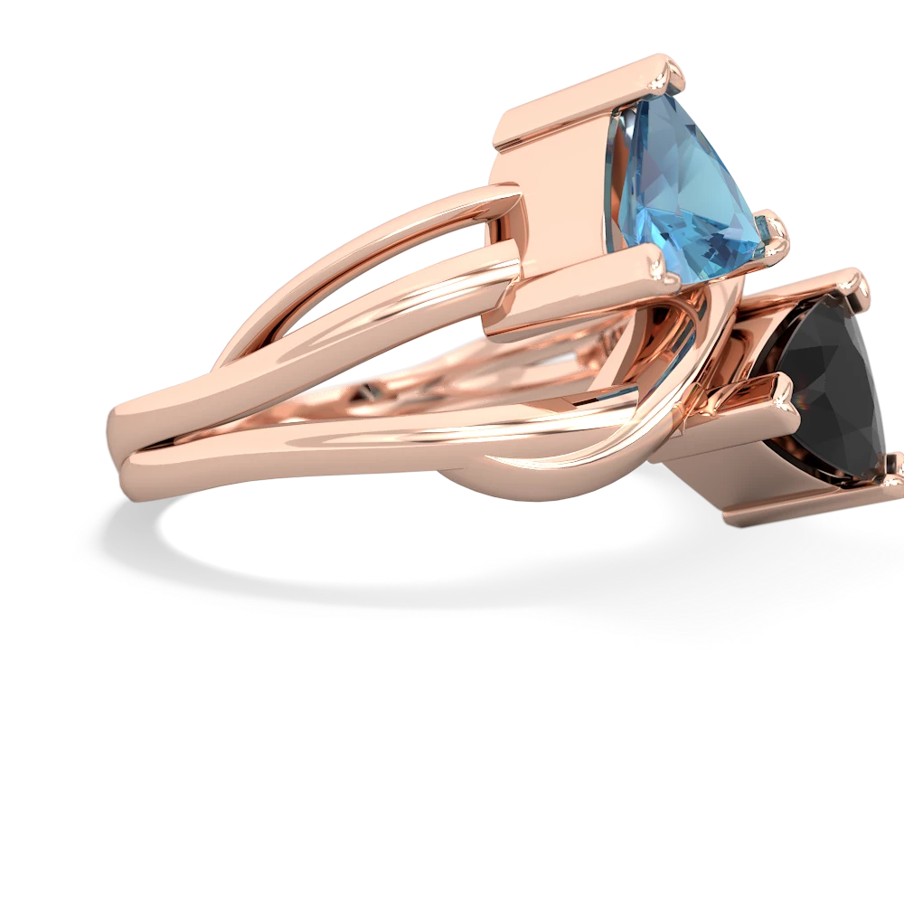 Blue Topaz Split Band Swirl 14K Rose Gold ring R2341