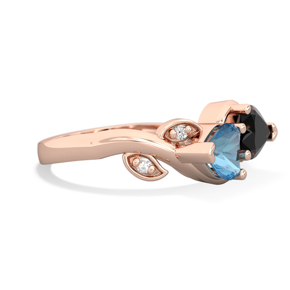 Blue Topaz Floral Elegance 14K Rose Gold ring R5790