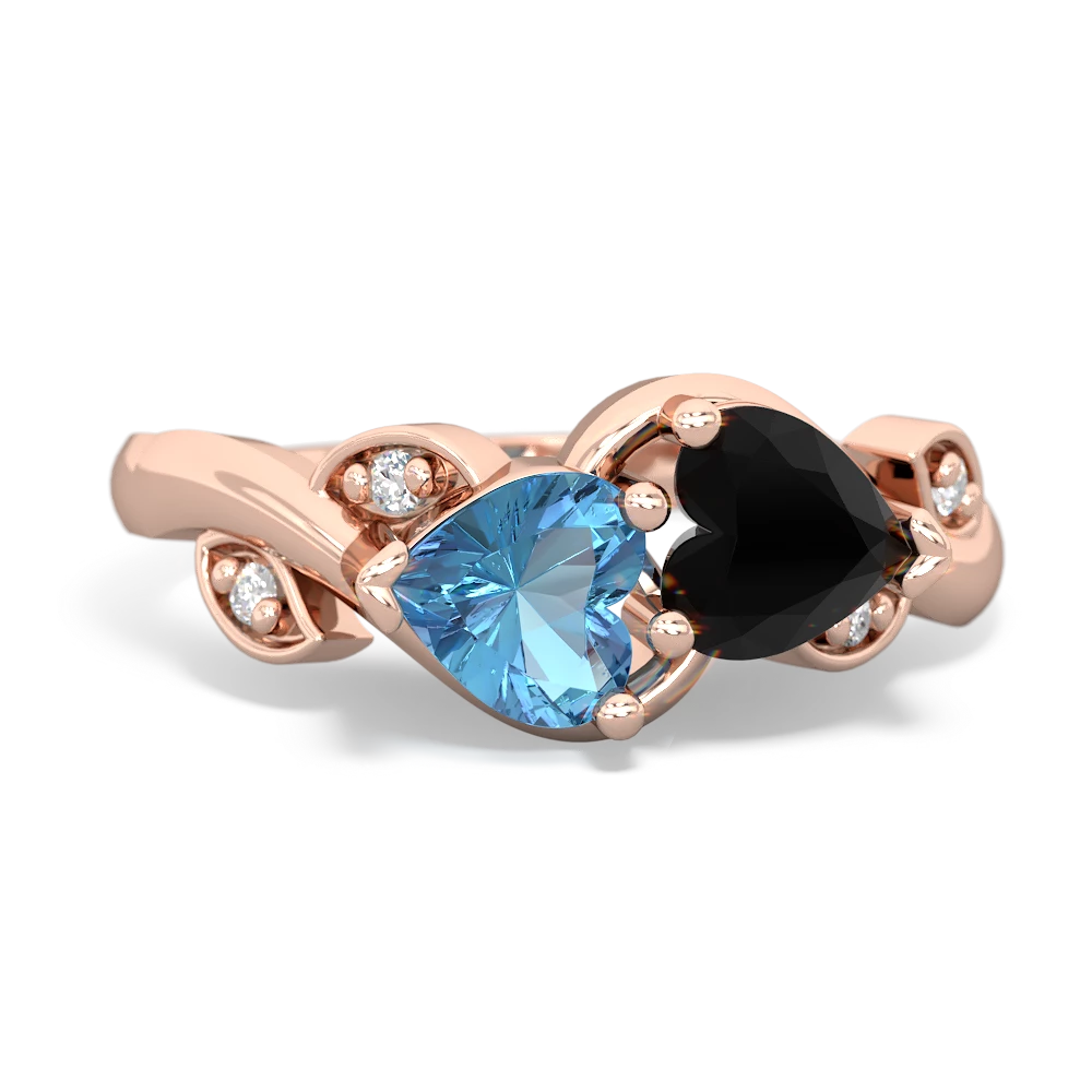 Blue Topaz Floral Elegance 14K Rose Gold ring R5790