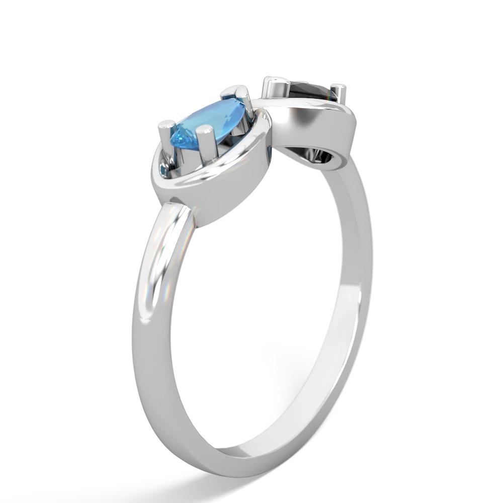 Blue Topaz Infinity 14K White Gold ring R5050