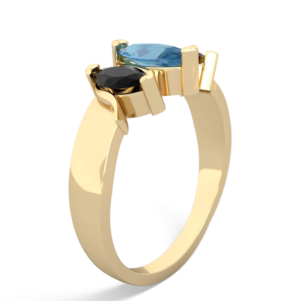 Blue Topaz Three Peeks 14K Yellow Gold ring R2433