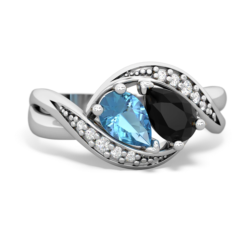 Blue Topaz Summer Winds 14K White Gold ring R5342