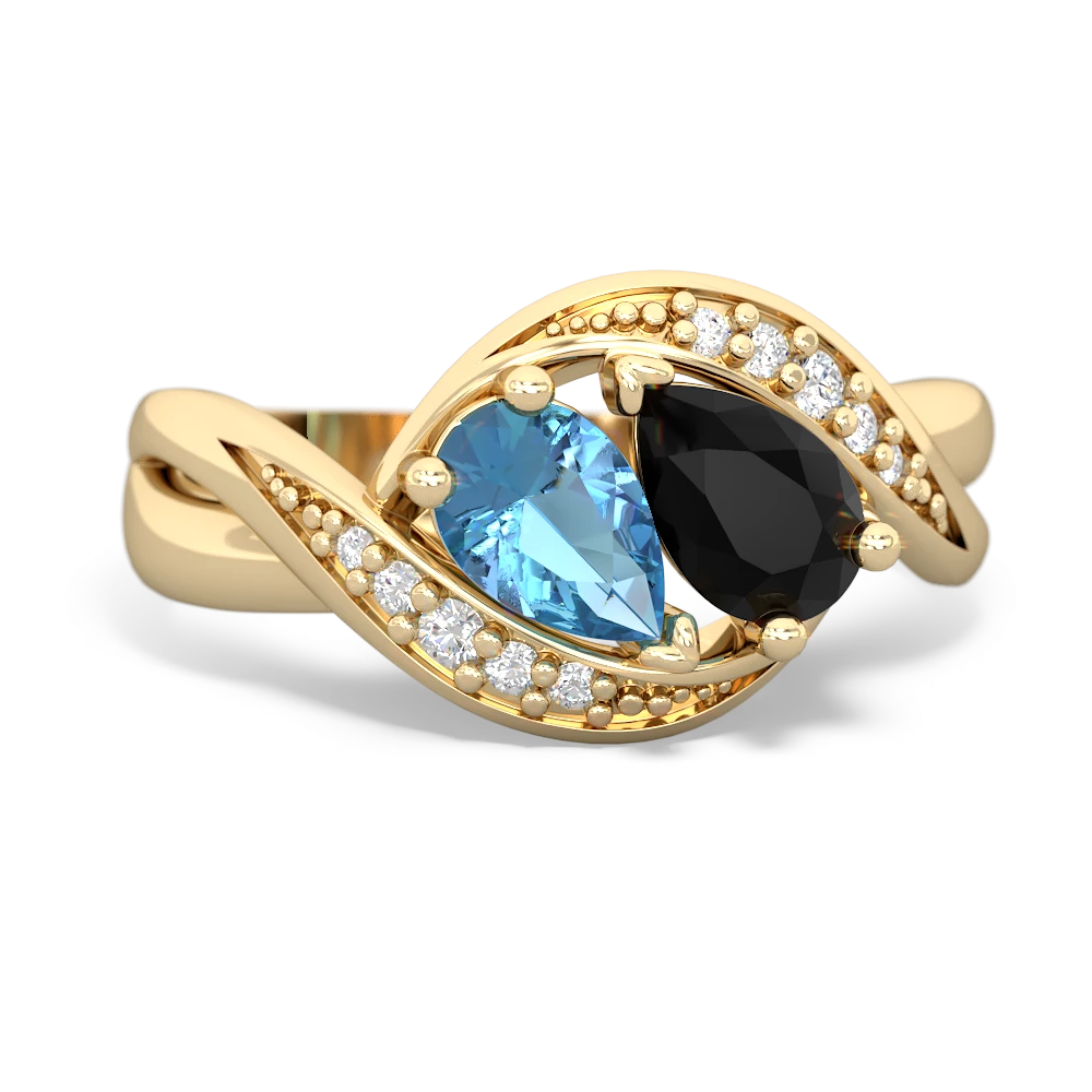 Blue Topaz Summer Winds 14K Yellow Gold ring R5342