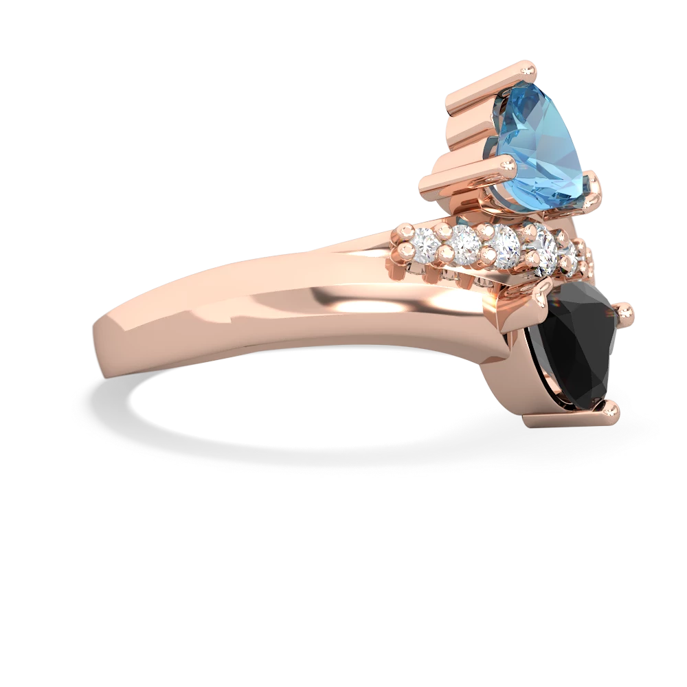 Blue Topaz Heart To Heart 14K Rose Gold ring R2064