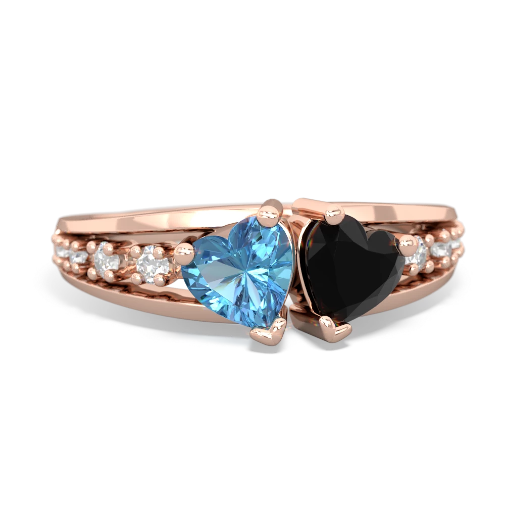 Blue Topaz Heart To Heart 14K Rose Gold ring R3342