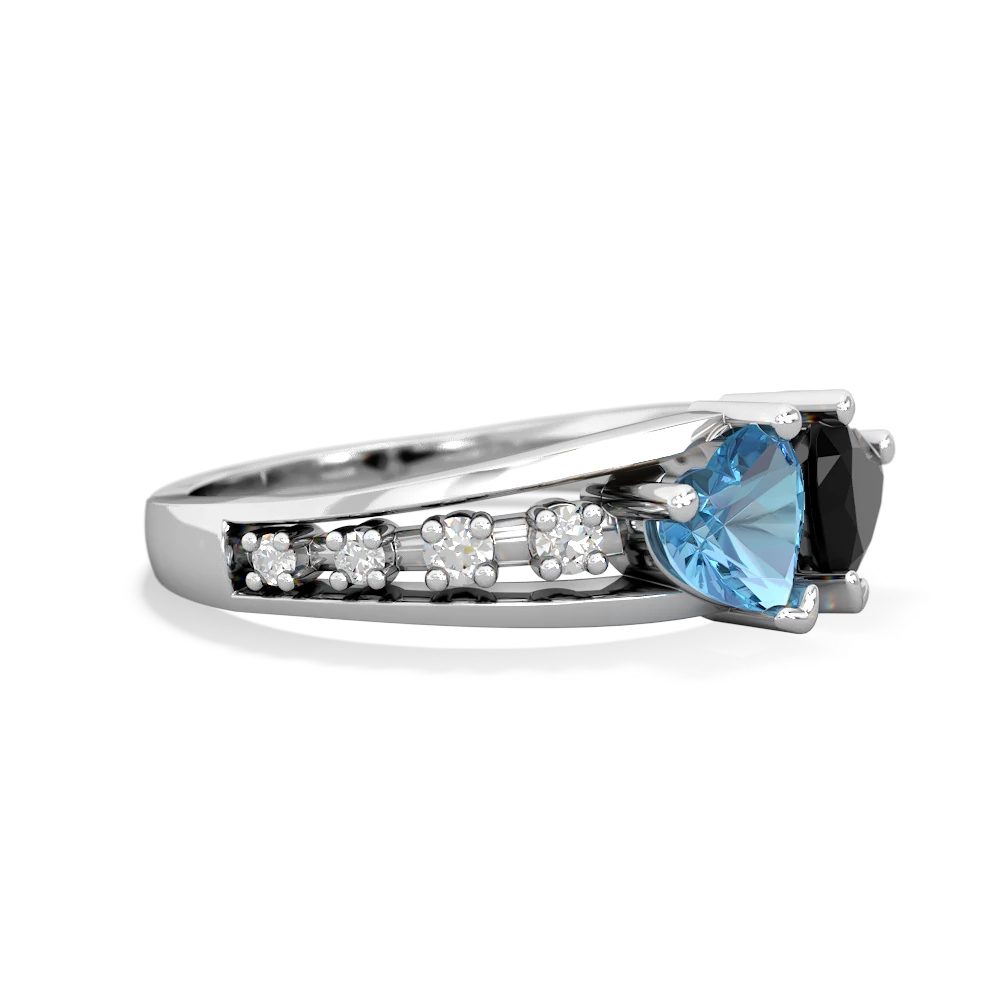 Blue Topaz Heart To Heart 14K White Gold ring R3342