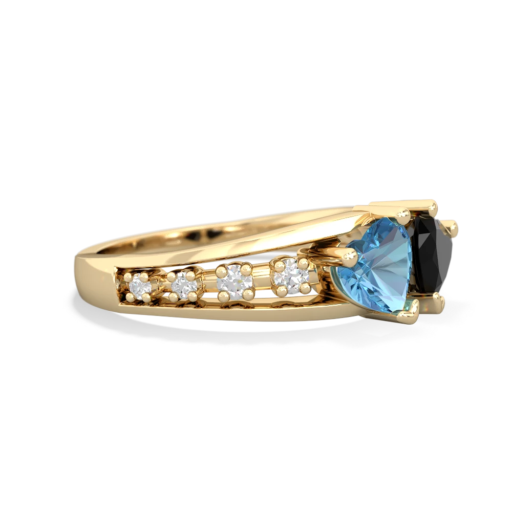 Blue Topaz Heart To Heart 14K Yellow Gold ring R3342